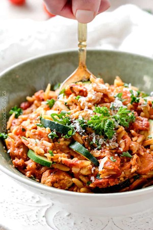 One Pot Italian Chicken and Orzo (And Veggies!) | None | Copy Me That