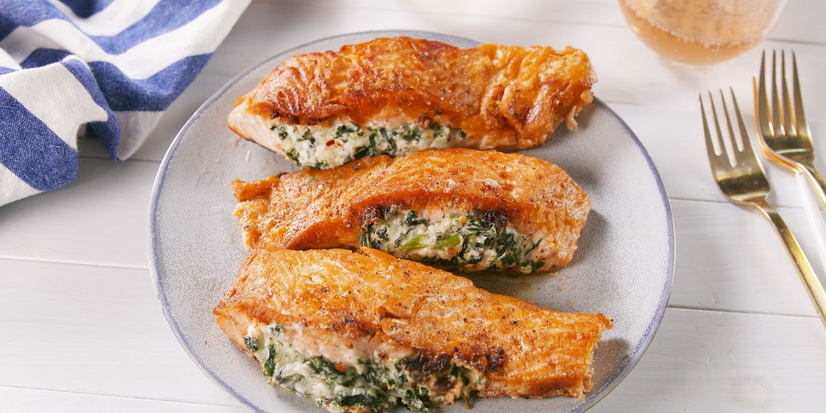 Best Creamed Spinach Stuffed Salmon | Kathleen Klipp | Copy Me That