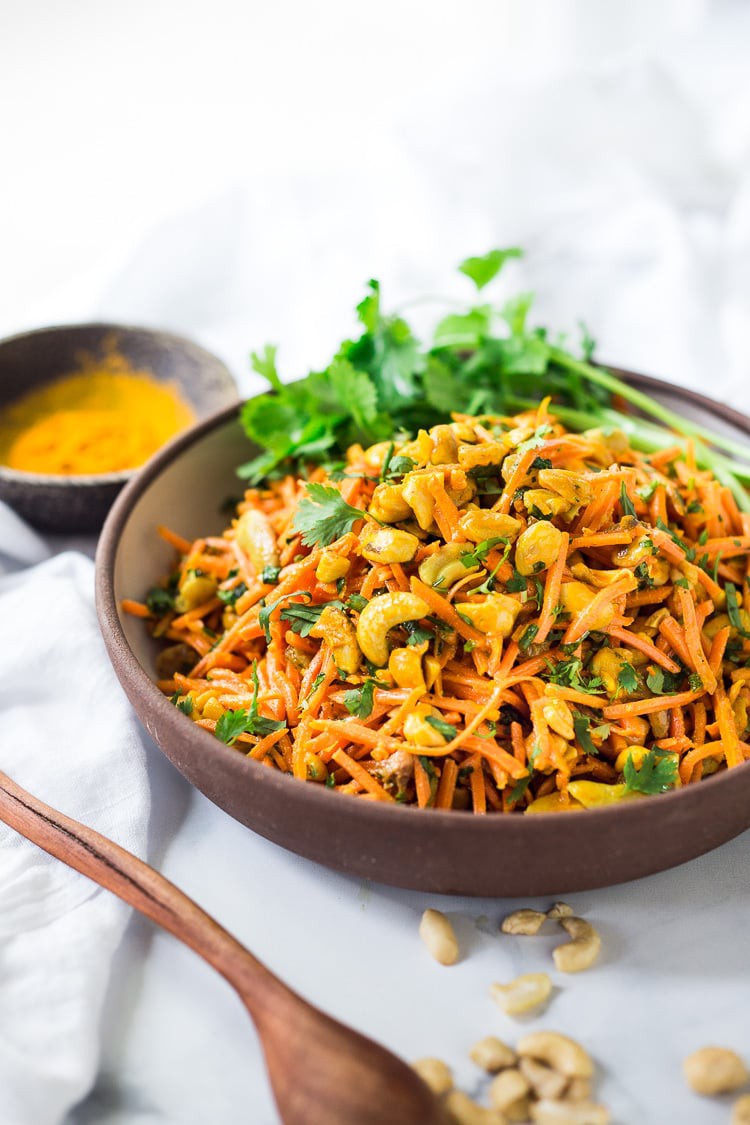 Bombay Carrot Salad with Cashews and Raisins | Sandrah | Copy Me That