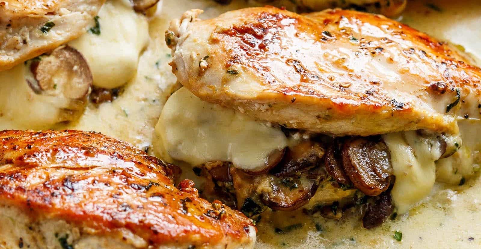 Cheesy Garlic Butter Mushroom Stuffed Chicken | Melba Martin | Copy Me That