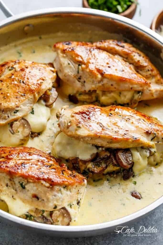 Cheesy Garlic Butter Mushroom Stuffed Chicken | Mamma Curtis | Copy Me That