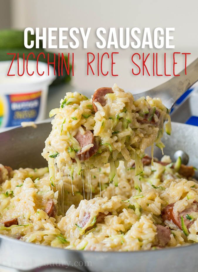 Cheesy Sausage Zucchini Rice Skillet Emitch Copy Me That