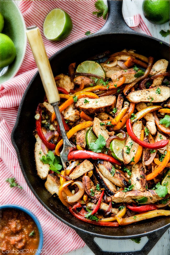 Chicken Fajitas with Chipotle Lime Crema | Carl | Copy Me That