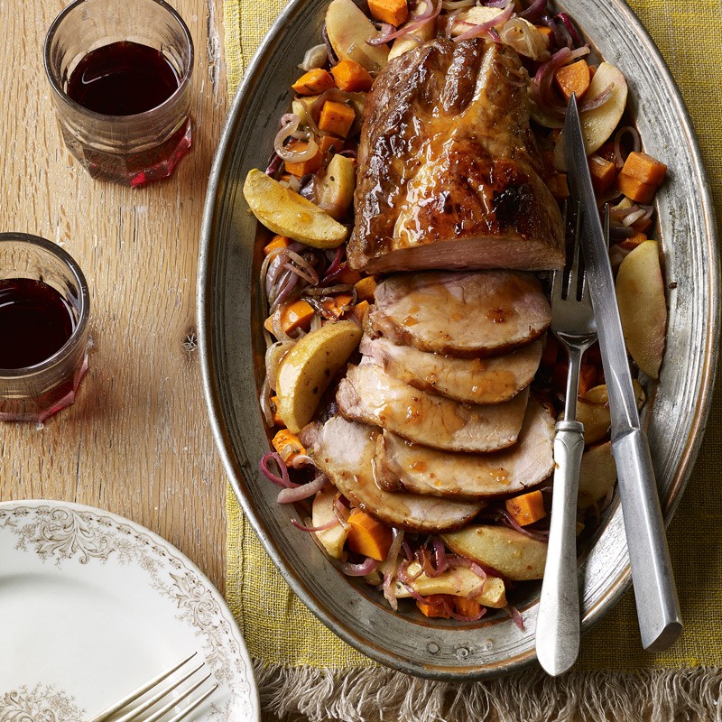 Cider Glazed Roast Pork with Apples, Sweet Potato, and Sage | Jayne ...