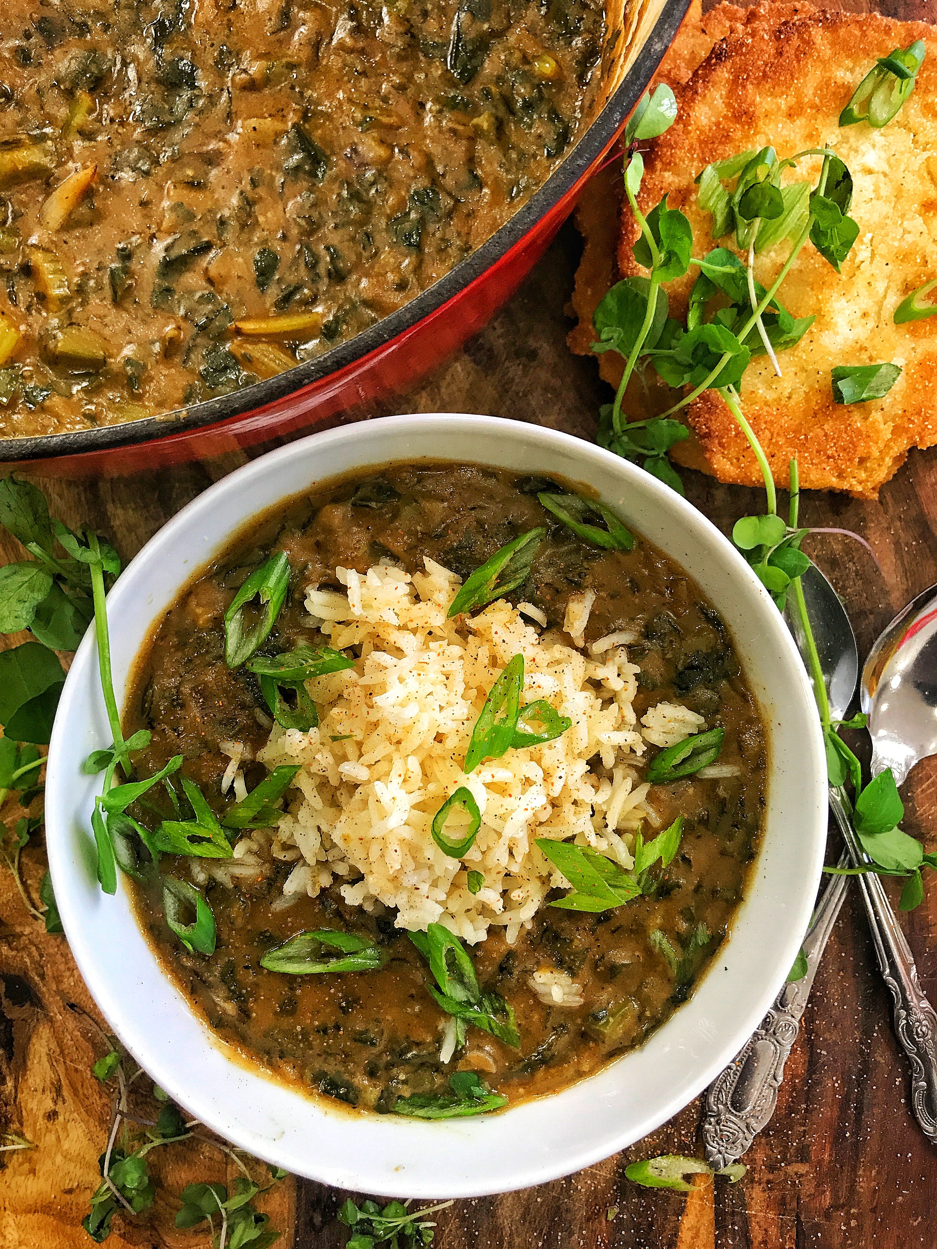 Collard Green Gumbo & Hot Water Cornbread Mrs Williams Copy Me That