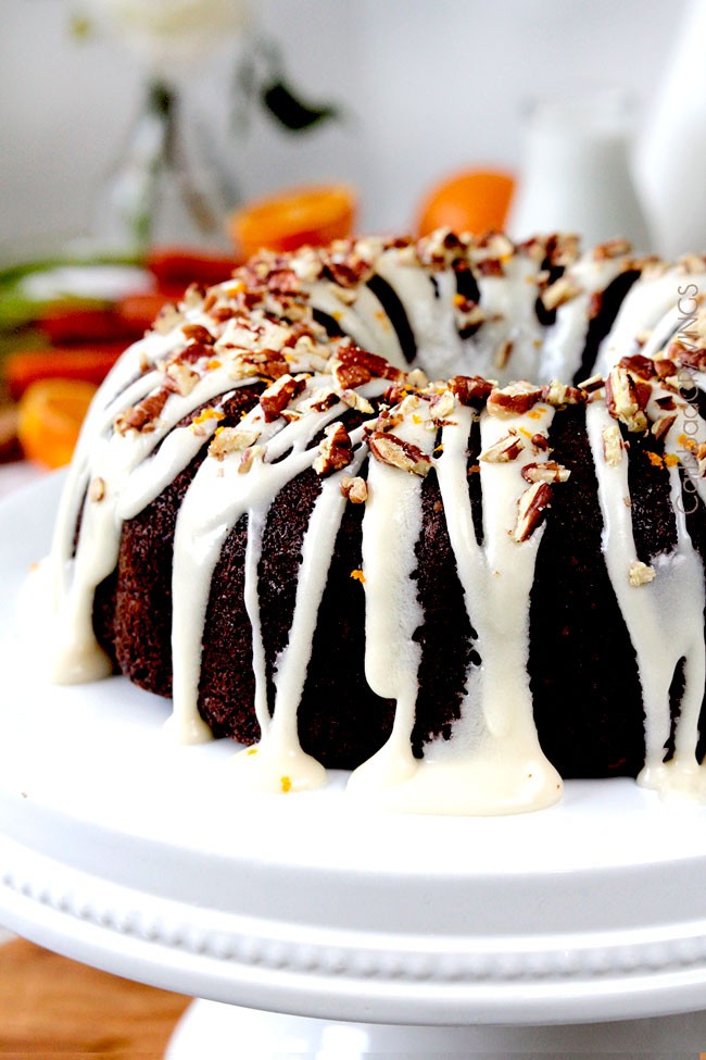 Cream Cheese Stuffed Carrot Cake with Orange Glaze | BakeWilde | Copy ...