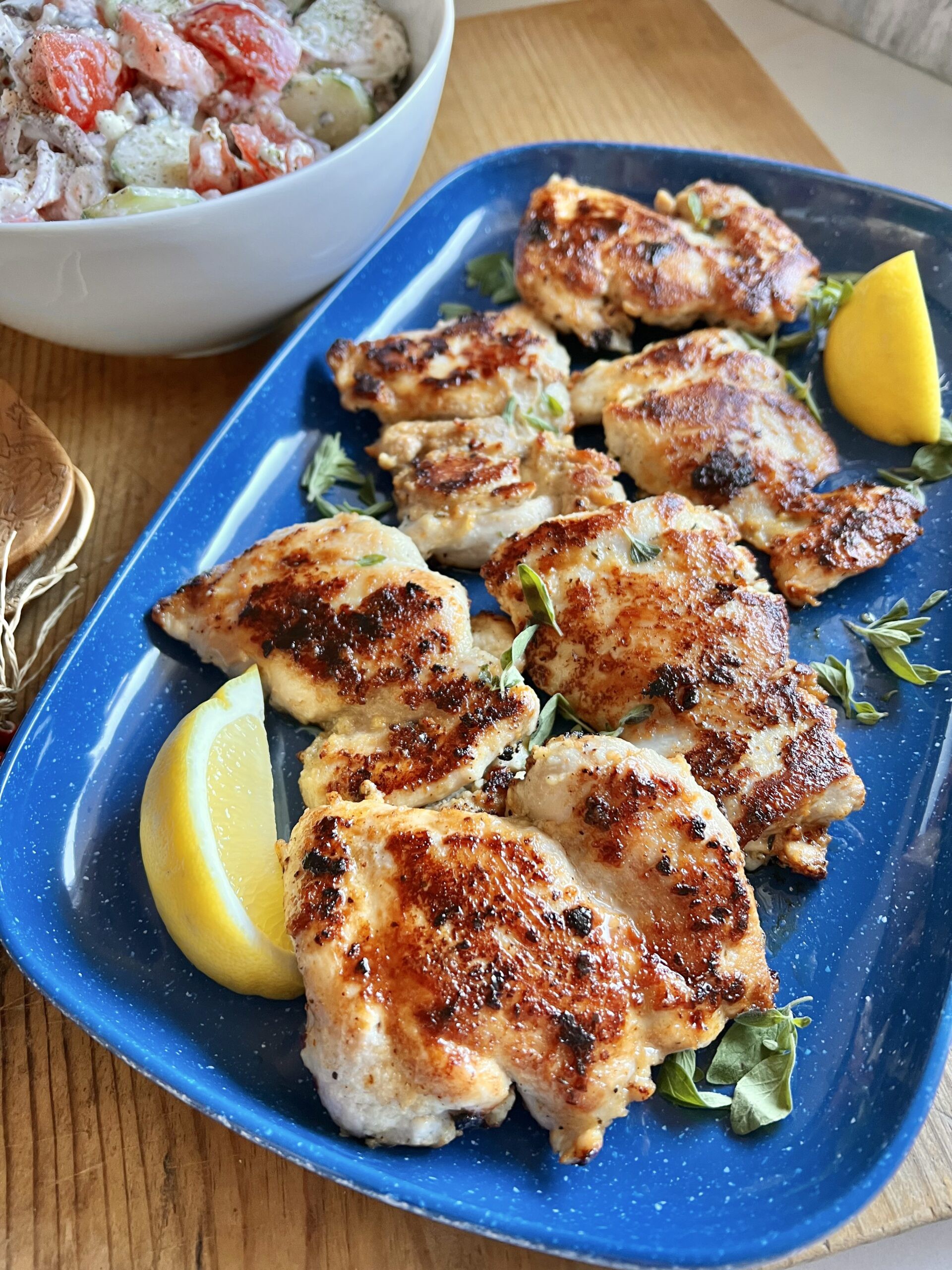 Easy Skillet Greek Chicken Thighs LorettaP Copy Me That