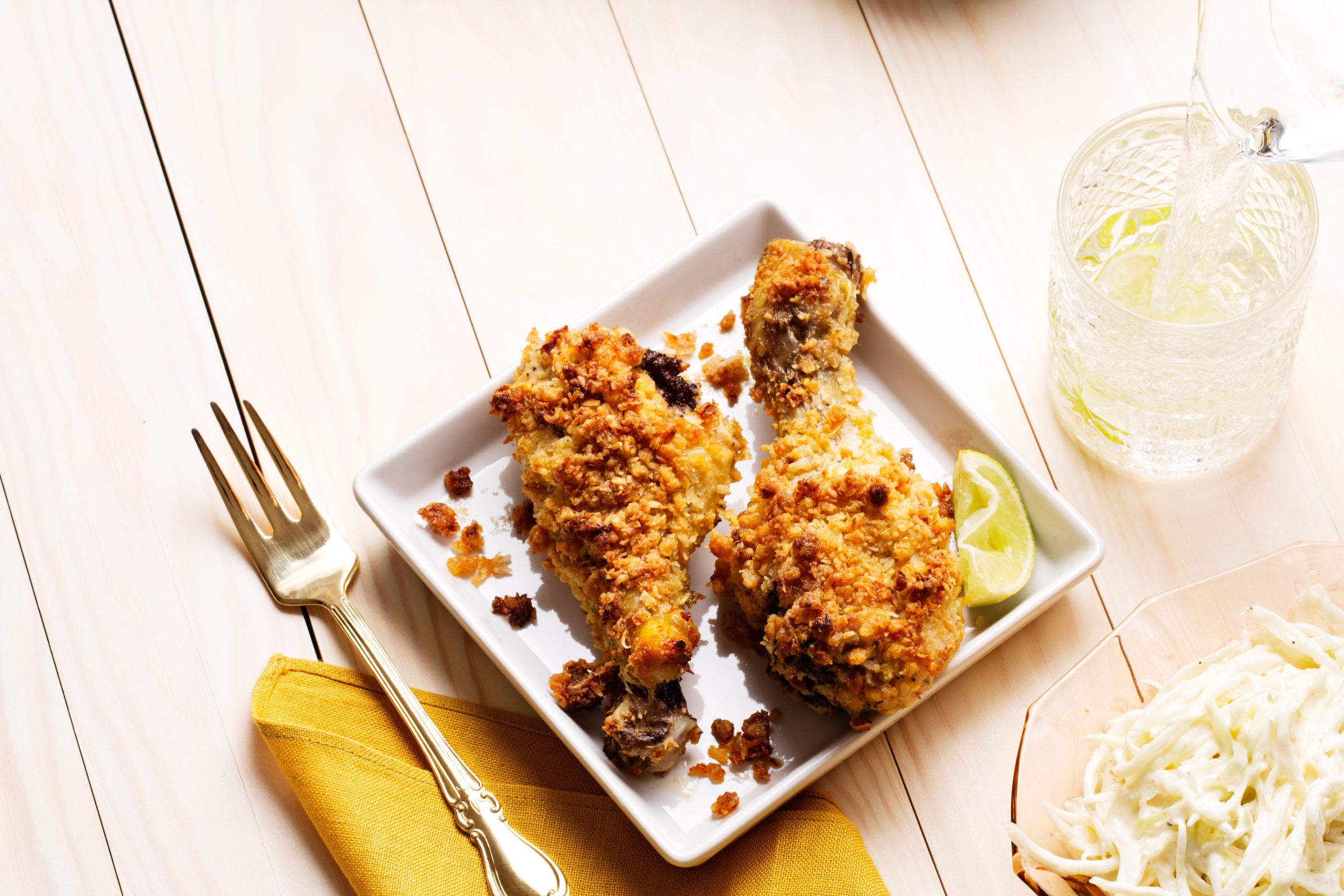 Keto Crispy Chicken Drumsticks with Coleslaw | Patricia Koenig | Copy ...