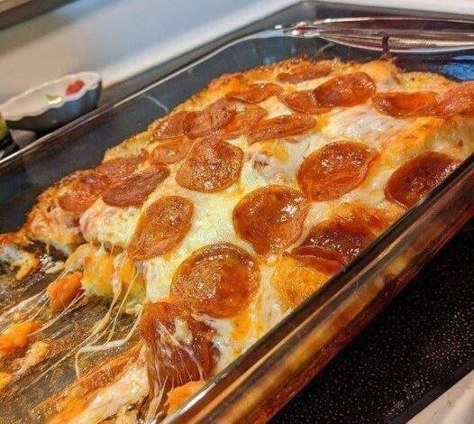 Keto Pepperoni Pizza Casserole | Monica Heinz | Copy Me That