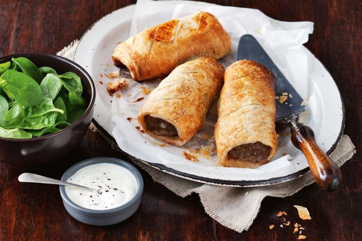 Moroccan Lamb Sausage Rolls with Yoghurt Sauce | Donna | Copy Me That