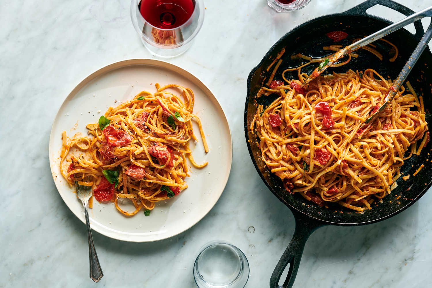 One-Pan Bruschetta Spaghetti | mcjessica | Copy Me That