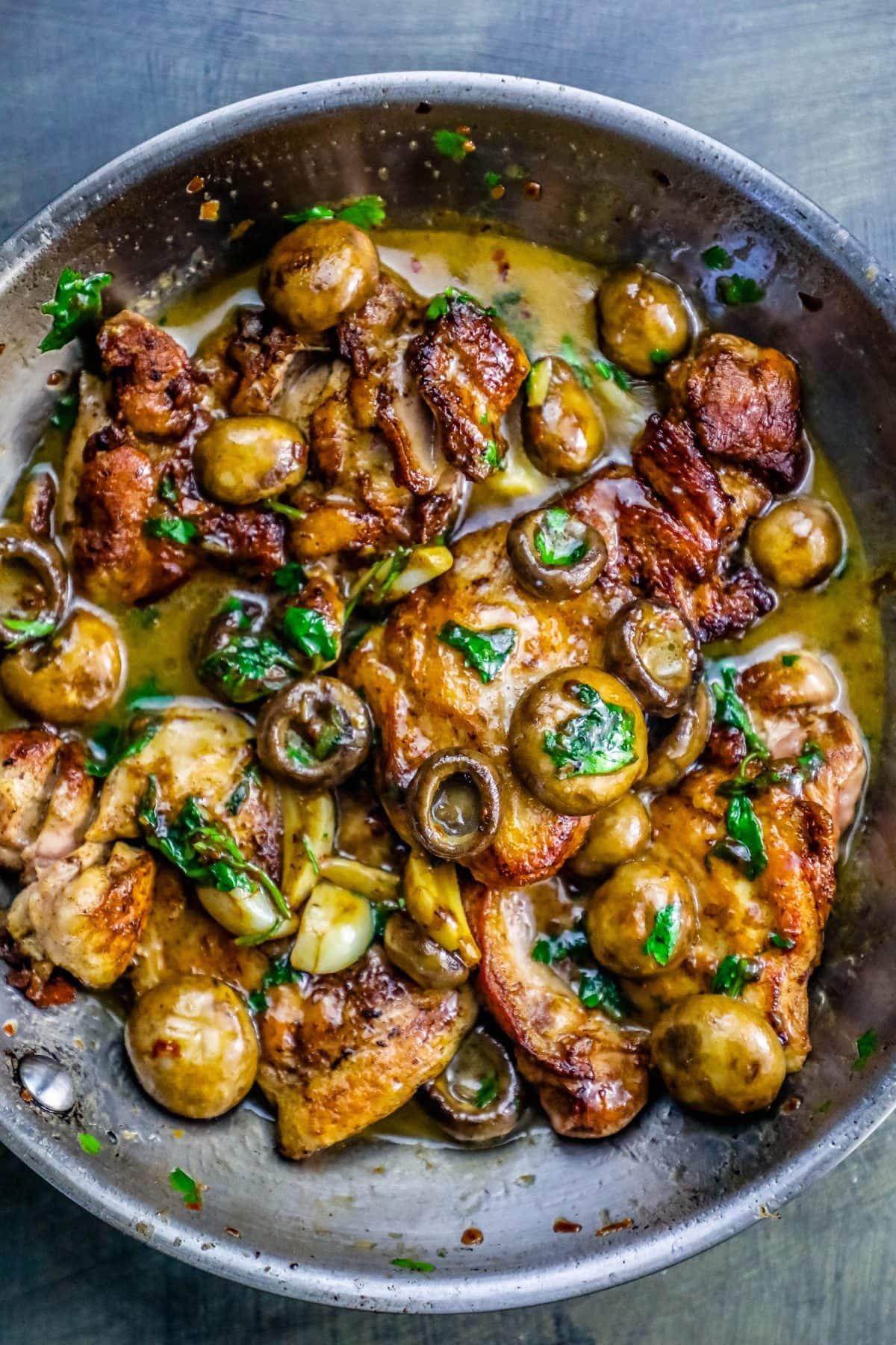 One Pot Garlic Butter Chicken Thighs and Mushrooms | EricW | Copy Me That