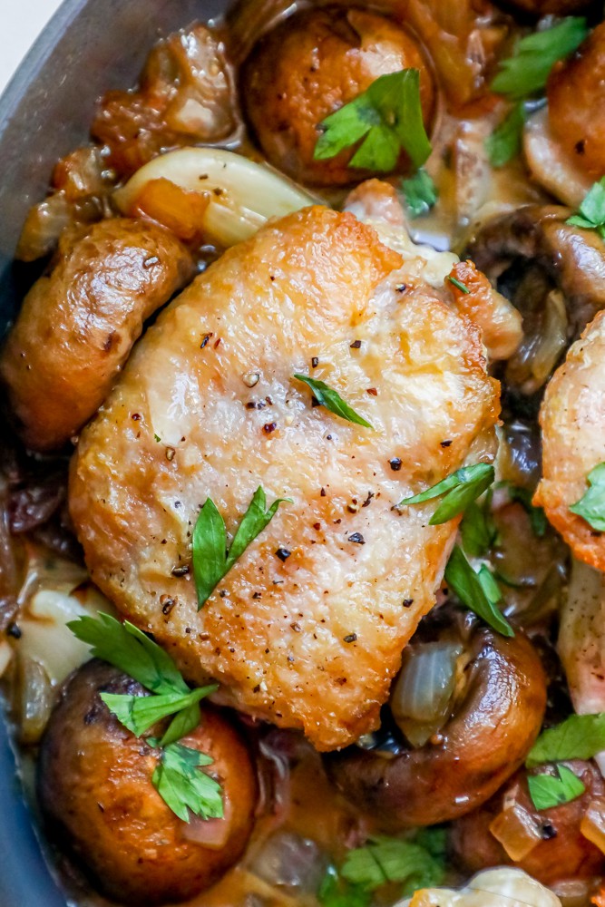One Pot Garlic Butter Chicken Thighs and Mushrooms | sierratee | Copy ...