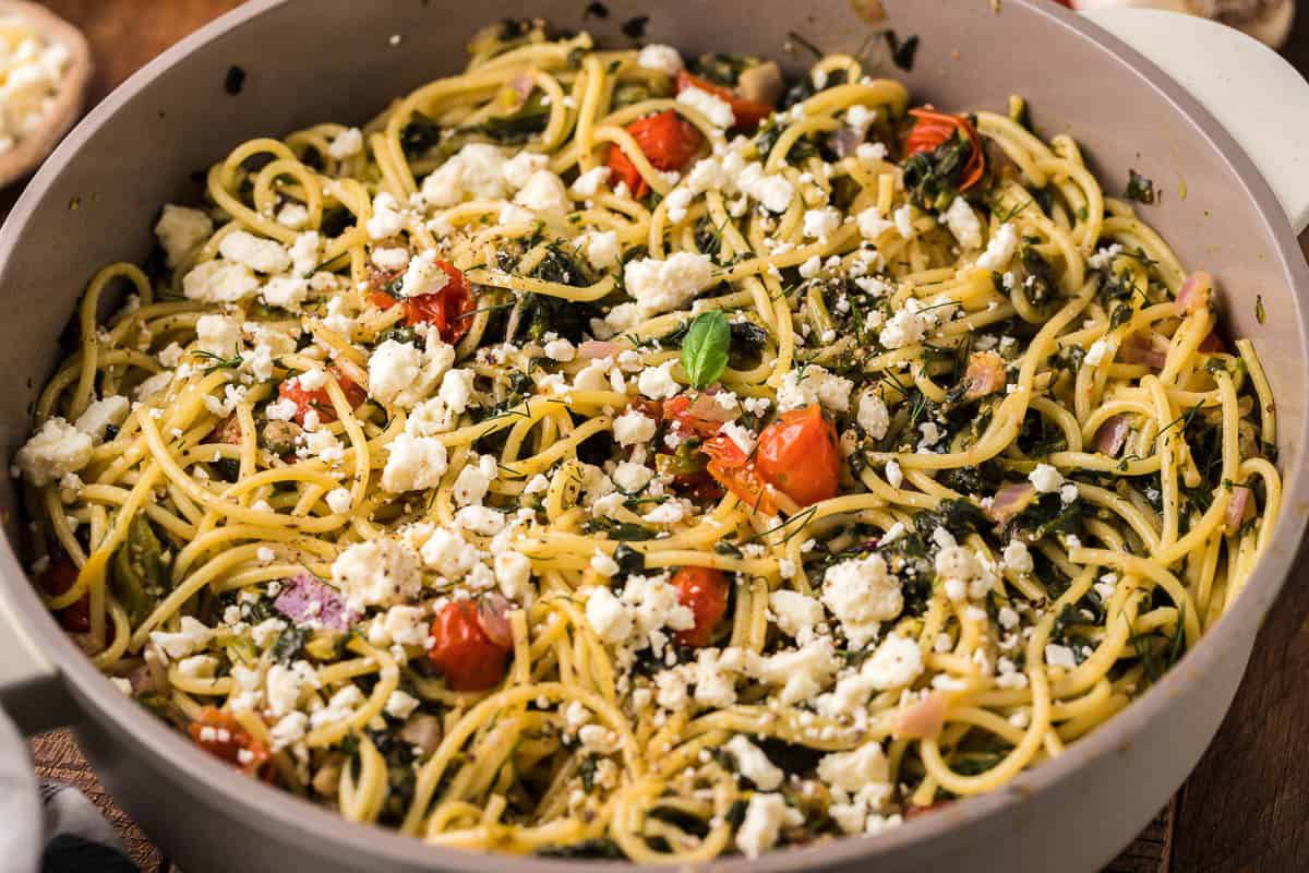 One-Pan Greek Spaghetti Recipe