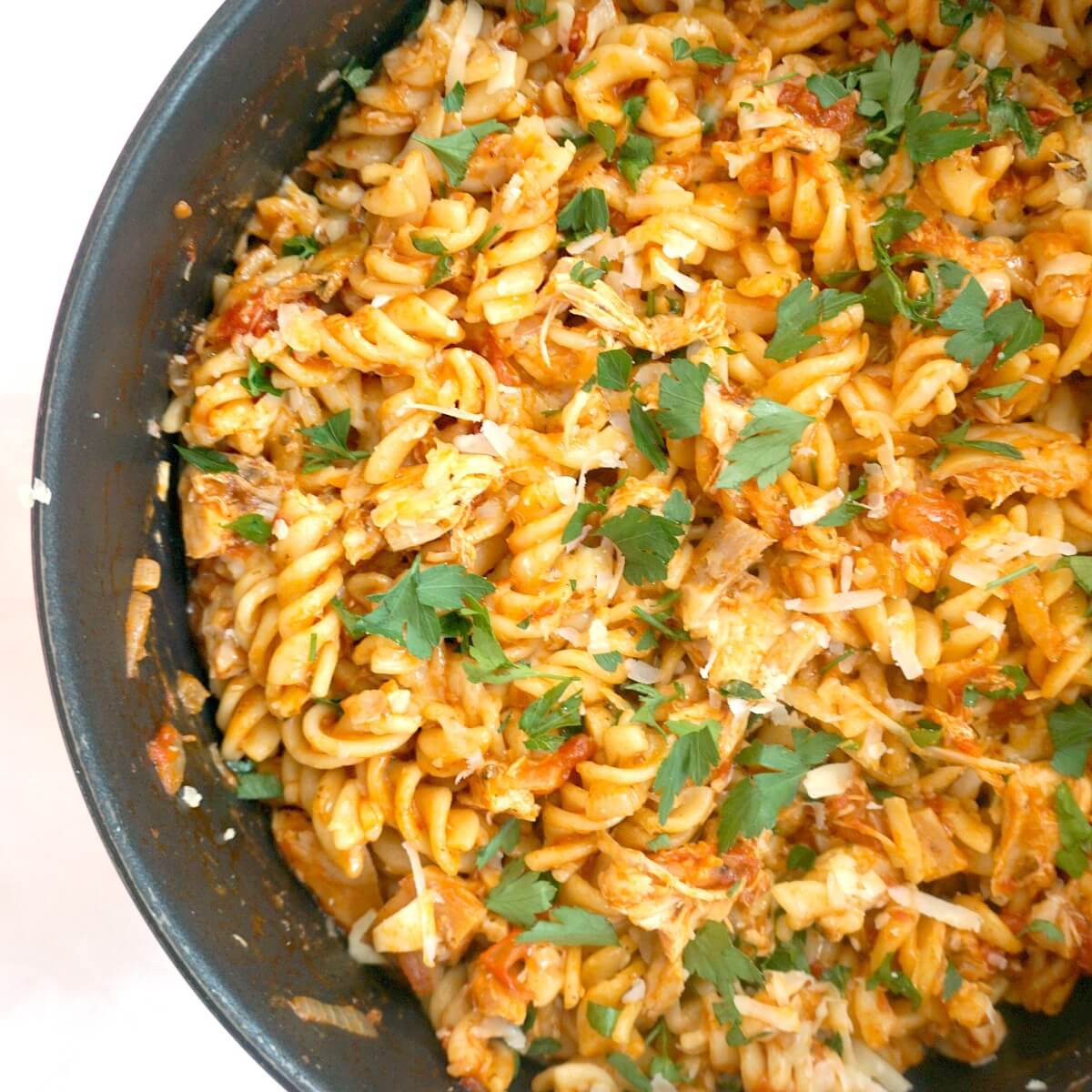 One-Pot Leftover Roast Chicken Pasta | Rebecca Baio Edwards | Copy Me That