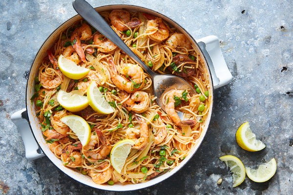 One-Pot Spanish-Style Shrimp and Chorizo Pasta | Joey Lovebites | Copy