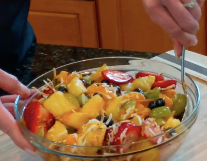 Rainbow Fruit Salad With Honey Lime Dressing Sandy Matteson Copy Me That