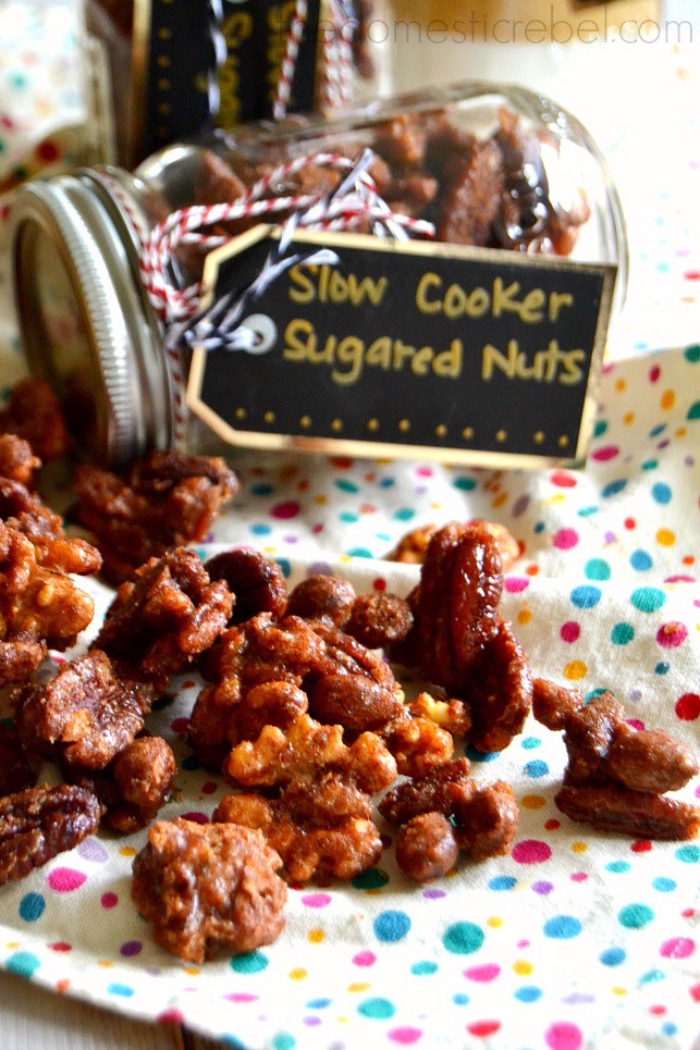 Slow Cooker Candied Nuts {An Edible Gift with Diamond of California