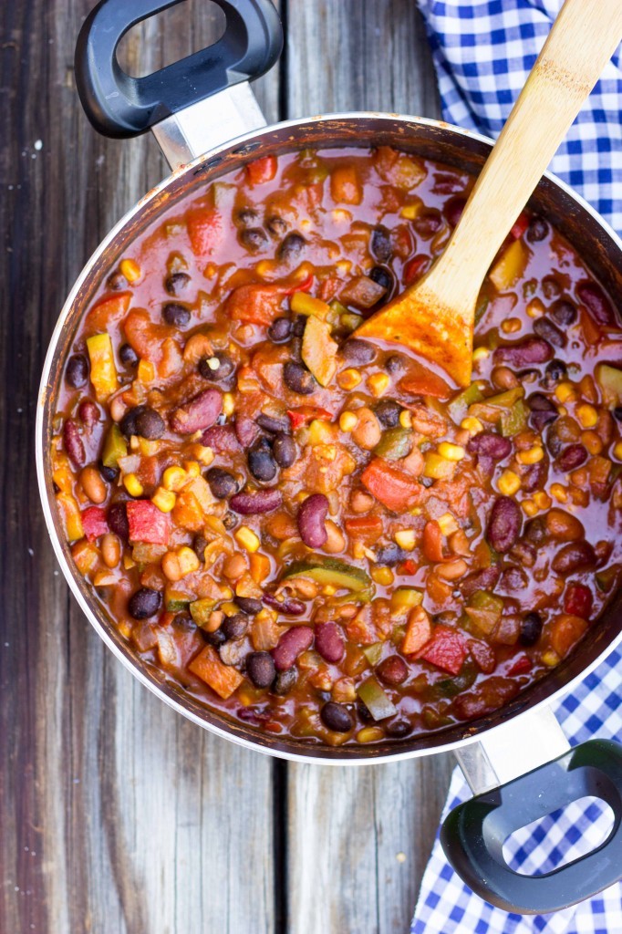 Meatless ThreeBean Loaded Chili Brenna Copy Me That