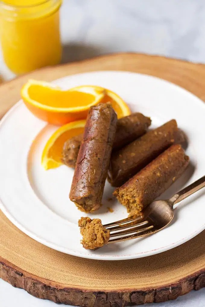 Vegan Maple Breakfast Sausage Links | Debbie Berg | Copy Me That