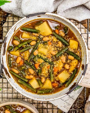 Vegan “Ham” Green Bean Potato Soup | Baba Cave | Copy Me That